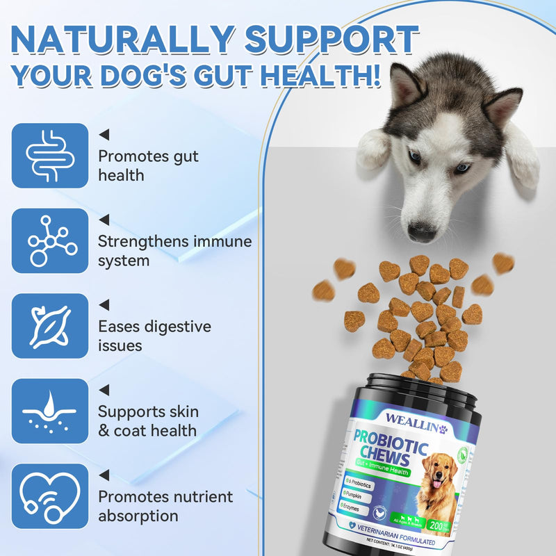 WEALLIN Dog Vitamins & Dog Probiotic Chews