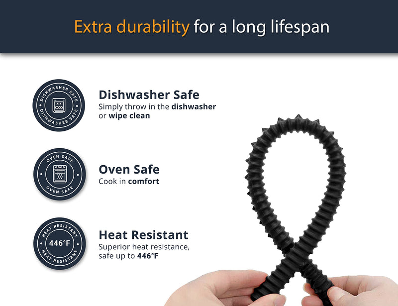 Silicone Oven Guards for Racks by Linda’s Essentials (3 Pack) - Heat Resistance Silicone Oven Rack Protectors Guards Against Burns and Scars, 14 Inches Long (Black) 14 Inch Black