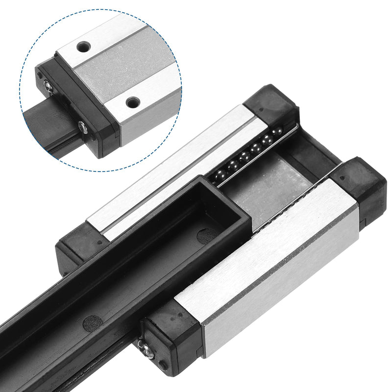 uxcell 2pcs MGN9 400mm Linear Guide Rail with 2pcs MGN9H Sliding Carriage Block Bearing Steel and 2pcs Plastic Mini MGN12 Linear Guide for DIY 3D Printers and CNC Machine, Silver