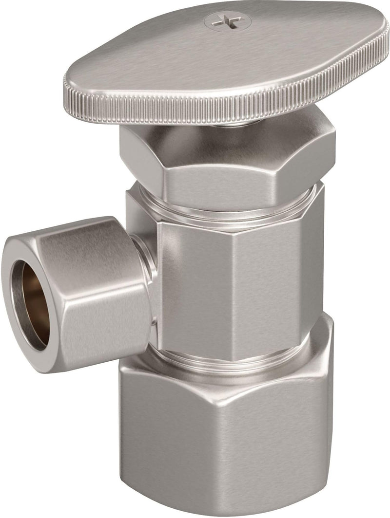 PROFLO PF203 5/8" x 3/8" Angle Supply Stop Valve Brushed Nickel