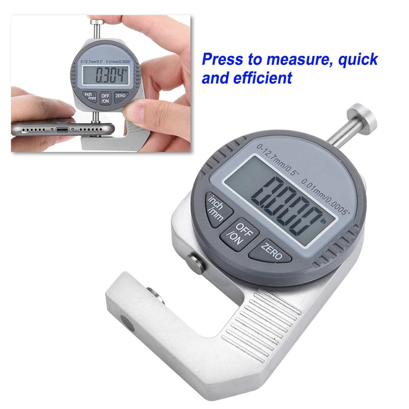 Digital Thickness Flat, LCD Readout Percentile 0 12.7mm 0.5, Test & Measurement .01mm .0005 Measure Meter Paper Metal Display Percentage Measuring