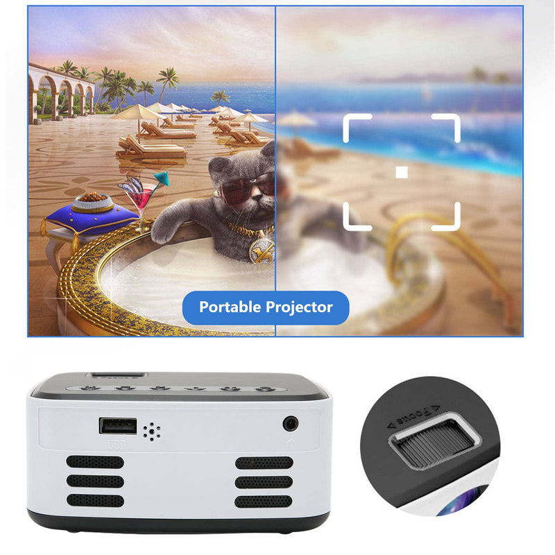 Mini Projector, 1080P Full HD Portable Movie Projector Vedio Projector Support Projection Compatible with HDMI, USB, AV, Audio(#2) #2