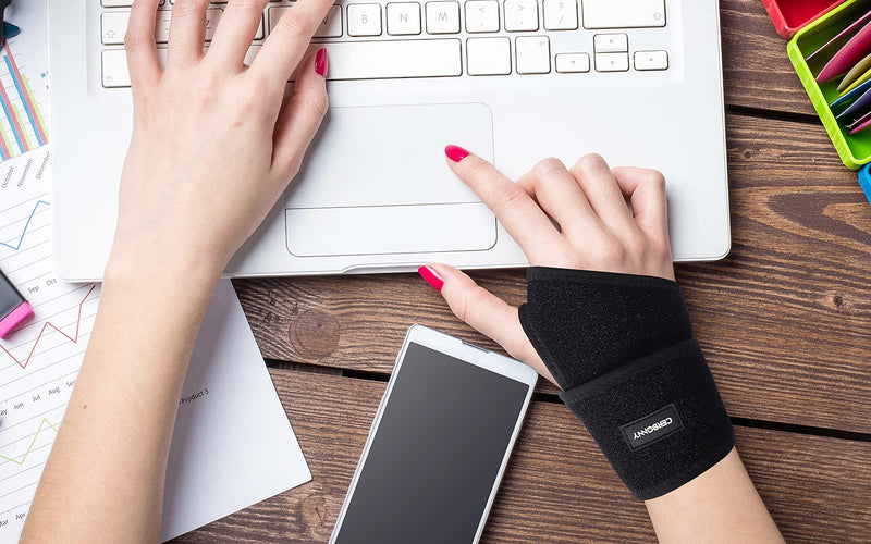 Carpal Tunnel Wrist Brace,2Pack Wrist Support Brace Adjustable Wrist Strap Reversible Wrist Brace for Sports Protecting/Tendonitis Pain Relief/Carpal Tunnel/Arthritis-Right&Left 2-Left and Right Hand
