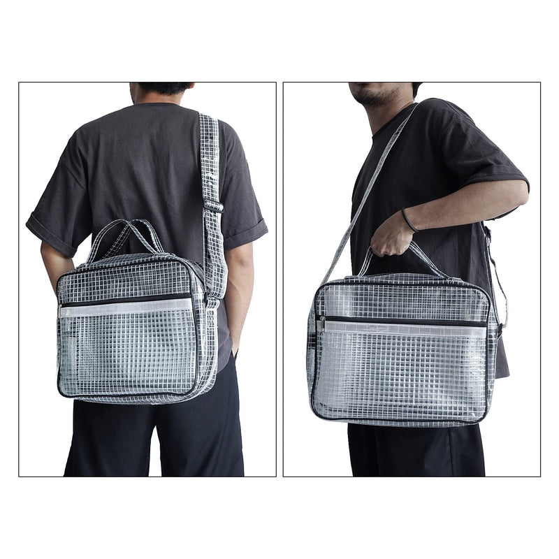 NOTAG Clear Tool Bag Anti-Static,Engineer's Bag,Transparent PVC Bag for Work,Cleanroom Shoulder bag Mesh+handle