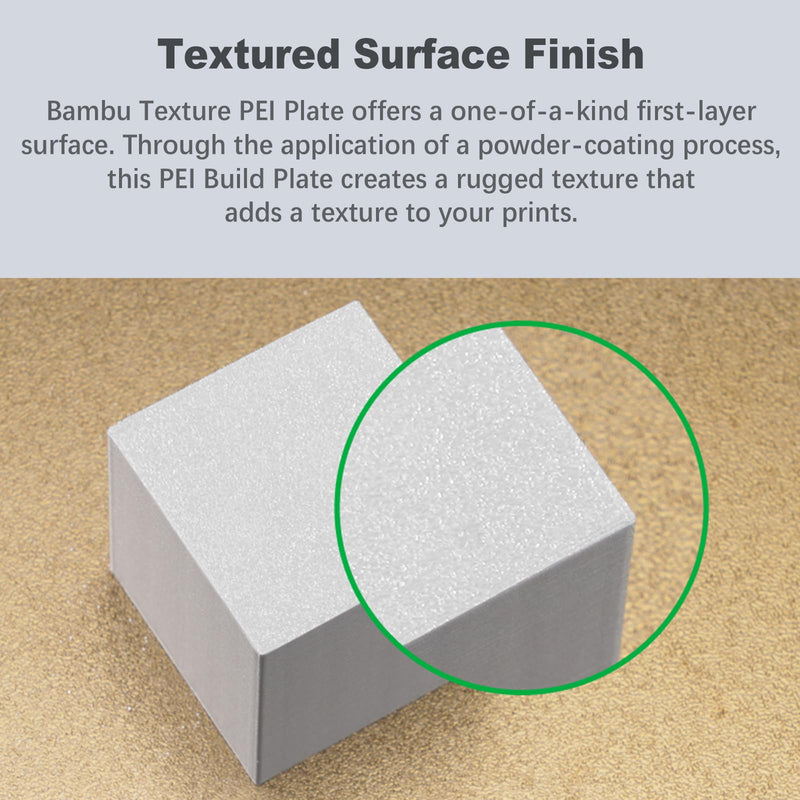 Original Bamboo Textured PEI Plate with QR Code for X2D/P2S/X1/X1C/X1E/P1P/P1S/A1 3D Printer,256x256mm PEI Powder Coated Spring Steel Build Plate, Excellent First-Layer Adhesion, Easy Self-Release Textured PEI Plate for P2S/X2D/P1P/P1S/X1/X1C/A1