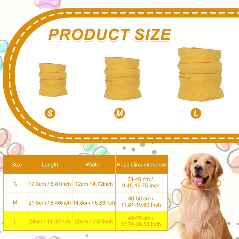 Dog Head Wrap, Cat Ear Wrap Ear Muffs Quiet Head Cover Sleeves Anxiety Ease Head Protection No Shake, (Yellow, L), Intended for Pet Grooming/Force Drying/Fireworks Yellow