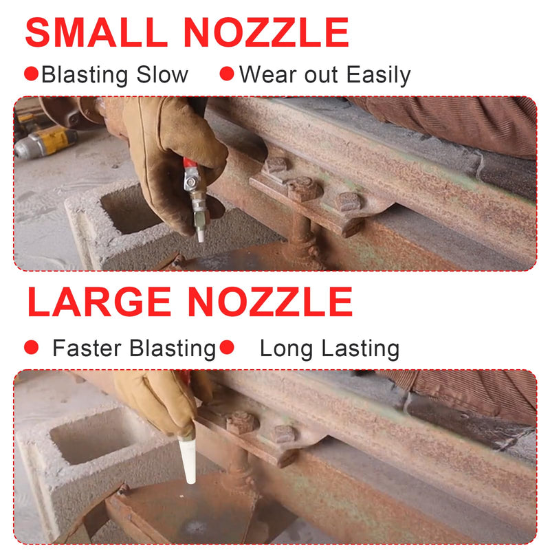 2 Pack Large Sandblaster Nozzle Tip Ceramic Abrasive Blaster Nozzle Tips Replacement Sandblasting Nozzle Tapered Sandblasting Tips(3/16" ID)