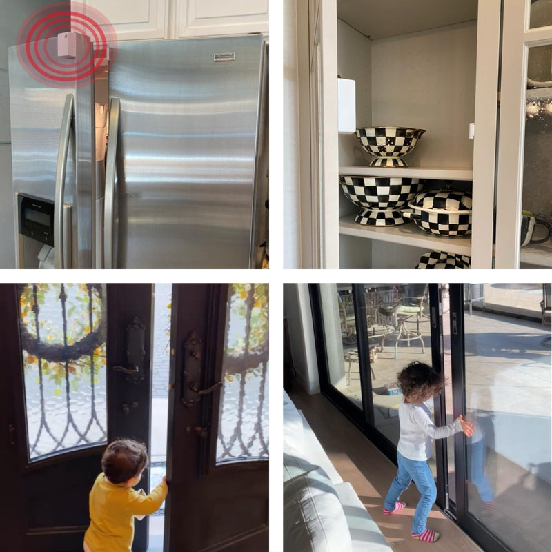 Doorsound - Freezer Refrigerator Door Left Open Alarm with Text Notification alerts, Phone Notifications, Adjustable time delay and Volume, Chime, Close Door Reminder | no hub | no Subscription main white