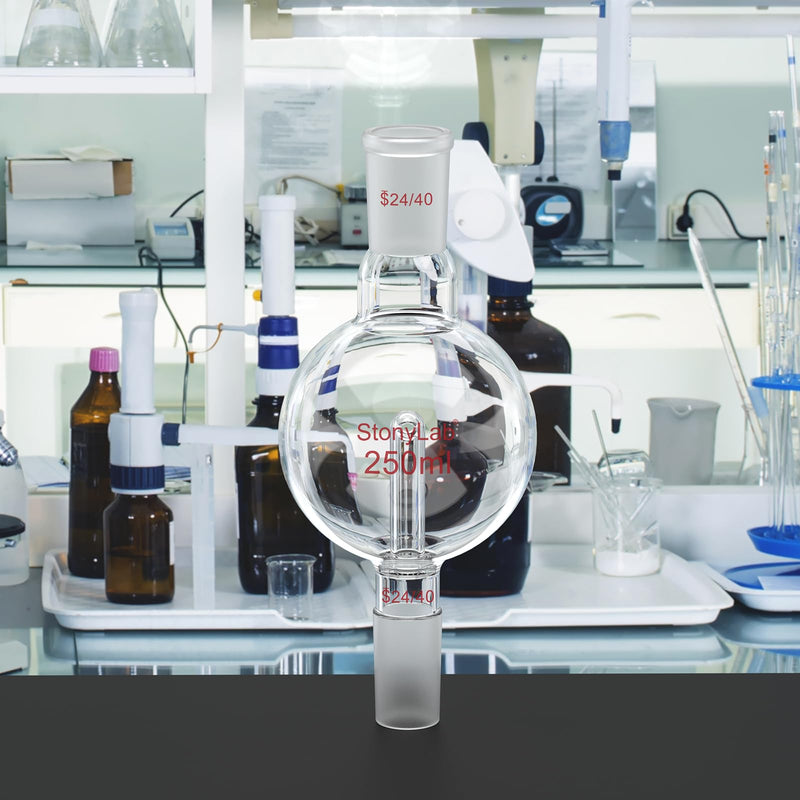 stonylab Rotary Evaporator Bump Trap 24/40 Outer Upper Joint, 24/40 Standard Taper Inner Lower Joint, 250 ml