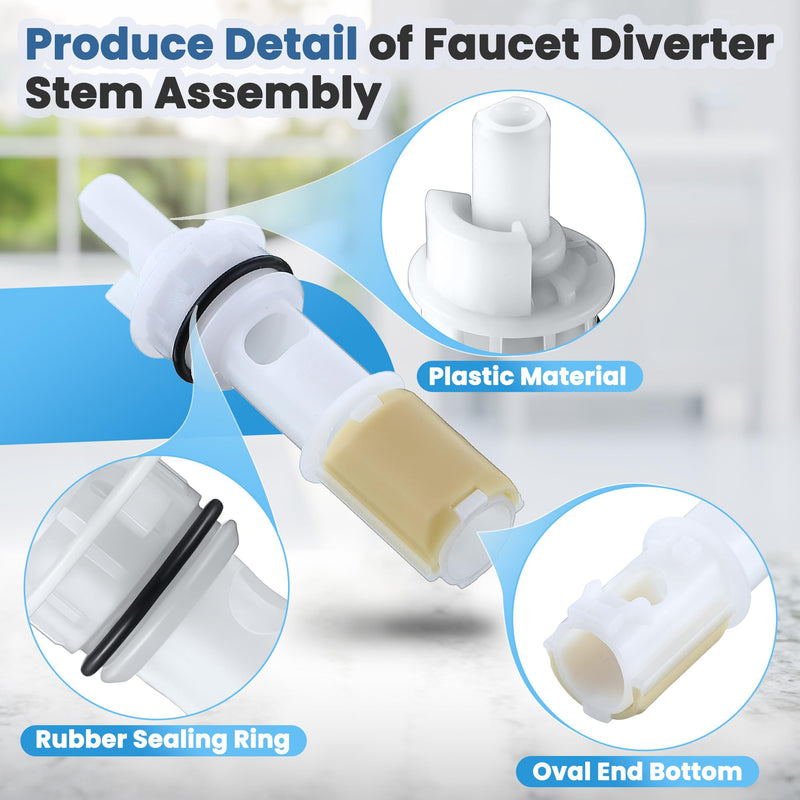 Enhon Shower Diverter Assembly, Compatible with Delta Faucet RP17730 Diverter Cartridge Replacement, for Use for 3 Handle Tub and Shower Faucets, Bathtub Diverter Repair Kit, with an Oval End