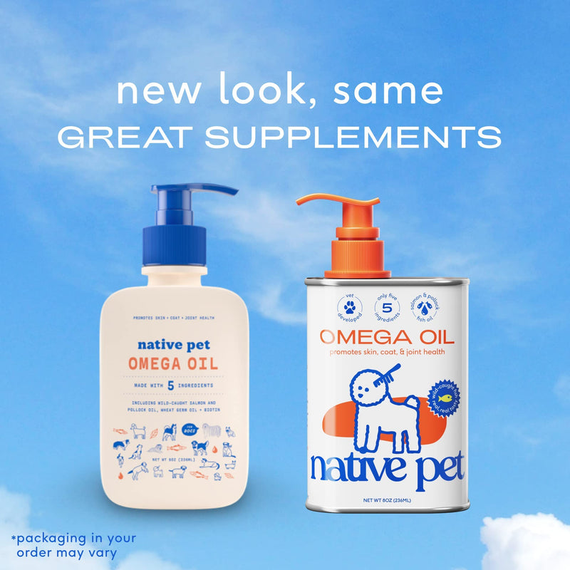Native Pet Omega 3 Fish Oil for Dogs - Made with Wild Alaskan Salmon Oil with Omega 3 EPA DHA - Supports Itchy Skin + Mobility - Liquid Pump is Easy to Serve - a Fish Oil Dogs Love! (8 oz) 8 oz - PawsPlanet Australia