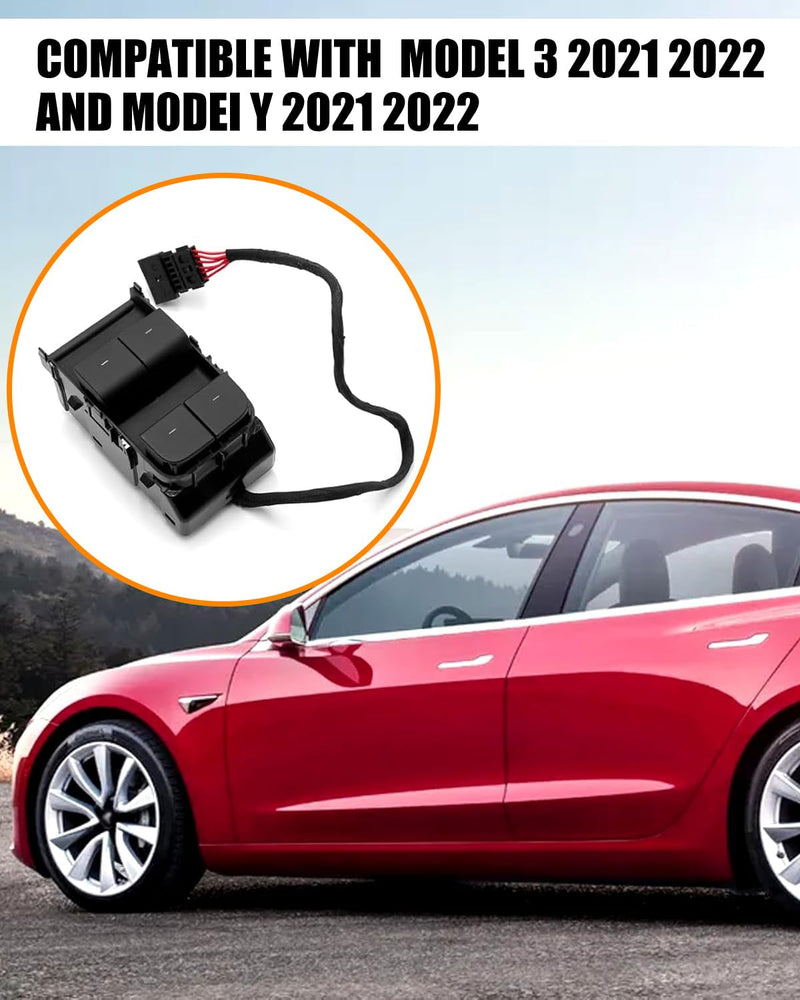 KKTR-CAR Window Switch, Push Button, Black, Manual, Compatible with Tesla Model 3 2017-2023 Model Y 2019-2025, OEM 108103702G LEFT