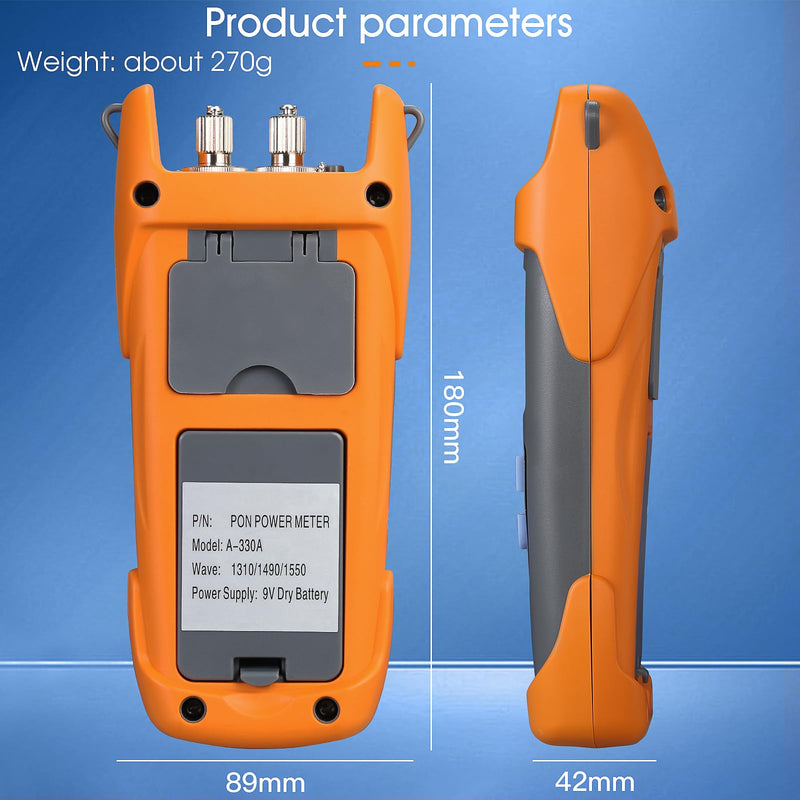 PON Optical Power Orange A-330A SCAPC Interface Optical Fiber Power Meter Network Online Detection Tester with SCAPC/FCAPC Adapter 1310 1490 1550nm SCAPC FCAPC interface
