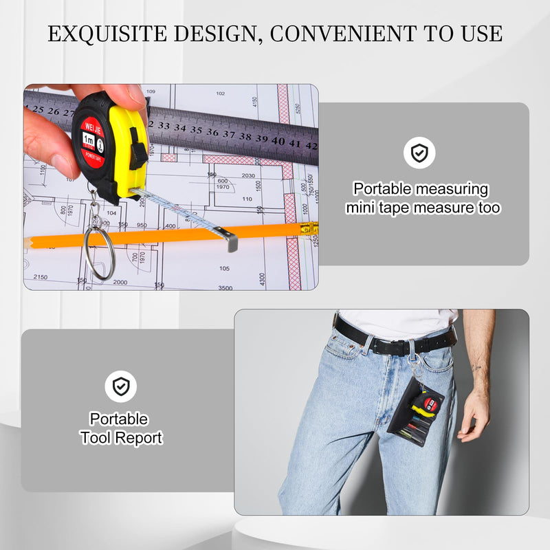 Jutom 24 Pcs Mini Screwdriver Tape Measure Keychains Set Mini Tool Set Father's Men Gifts Bulk for Adult Tool Party Favors