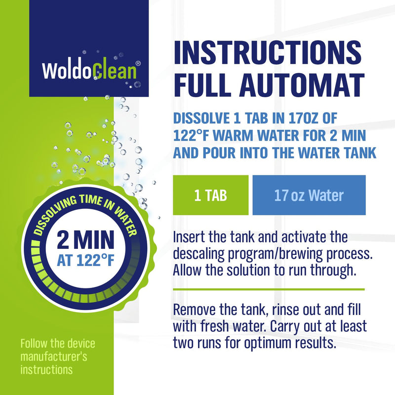 WoldoClean Coffee Machine Cleaner & Descaler Tablets (20 Count) - Universal Descaling Tabs Compatible with Nespresso, Keurig, Ninja, Breville & Drip Coffee Makers, Removes Limescale & Mineral Buildup Unscented 20 Count (Pack of 1)