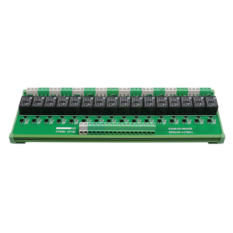 16 Channel Interface Relay Module 12VACDC 24VACDC DIN Rail Panel Mount Automation PLC Board (16Channel ACDC12V) 16Channel ACDC12V