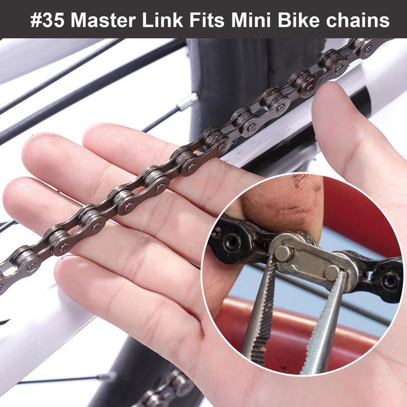 PAGOW 10pcs #35 Chain Master Link Roller, Steel Alloy Heavy Duty Connector for Bike Bicycle Mini Karting Pit ATV Scooter Baja Doodle Bug Motovox Harbor Freight Predator 212cc Go Kart Cart 10