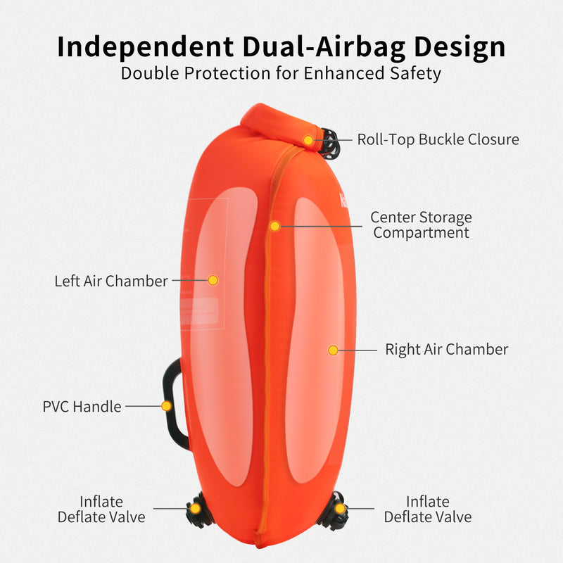 Naturehike 18L Waterproof Dry bags-Roll Top Waterproof Swimming Buoy with Waterproof Phone Compartment, Outdoor Bags Keep Gear Dry for Hiking, Kayaking, Camping, Swimming, Boating（Orange） Orange