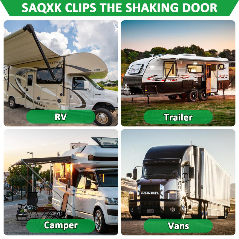 2pcs RV Camper Baggage Door Catch Stainless Steel Door Holder Clips Compartment Latch Holders Fit for Various RV, Travel Trailer, Camper Vans, Motor Home to Keep Door Open 2