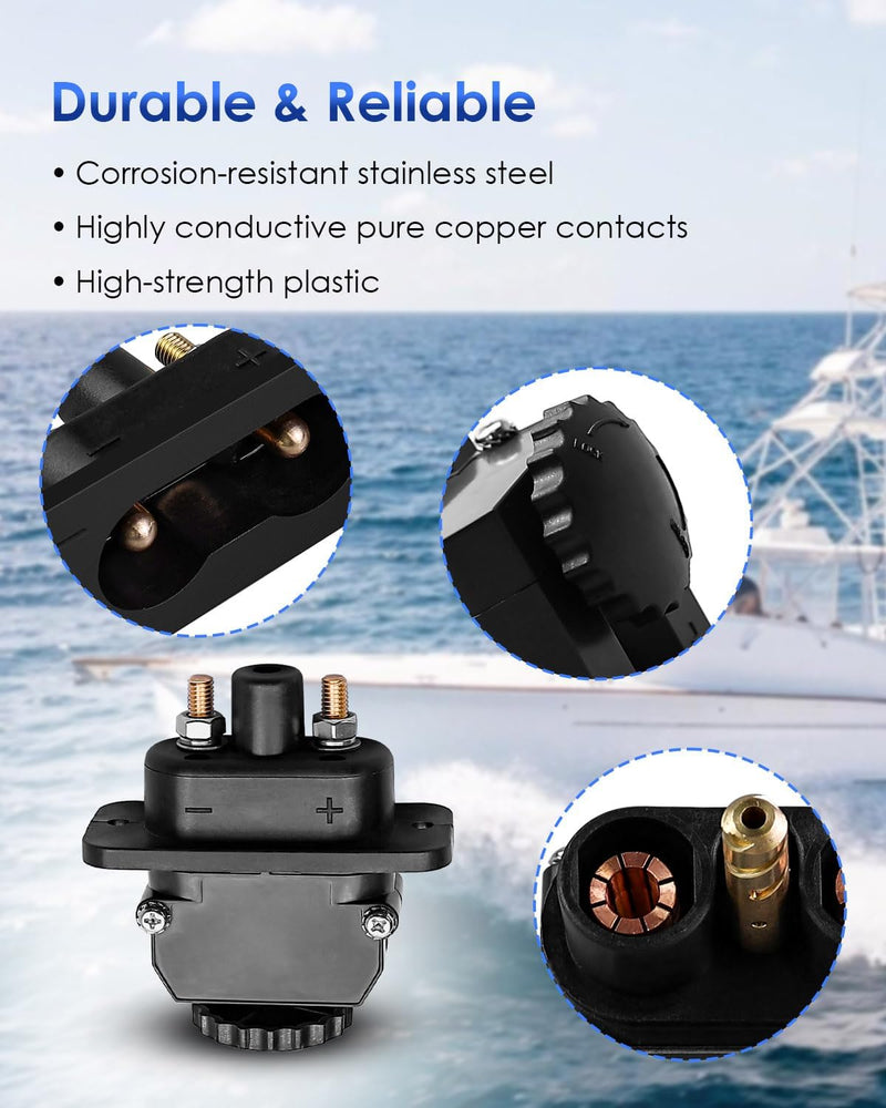 Trolling Motor Plug 027-0004-KIT DC to DC Power Connector, for Onboard Marine 12V to 48V DC Power Connection, Tolling Motor Quick Connect with With Gaskets, with 80 AMP Capacity