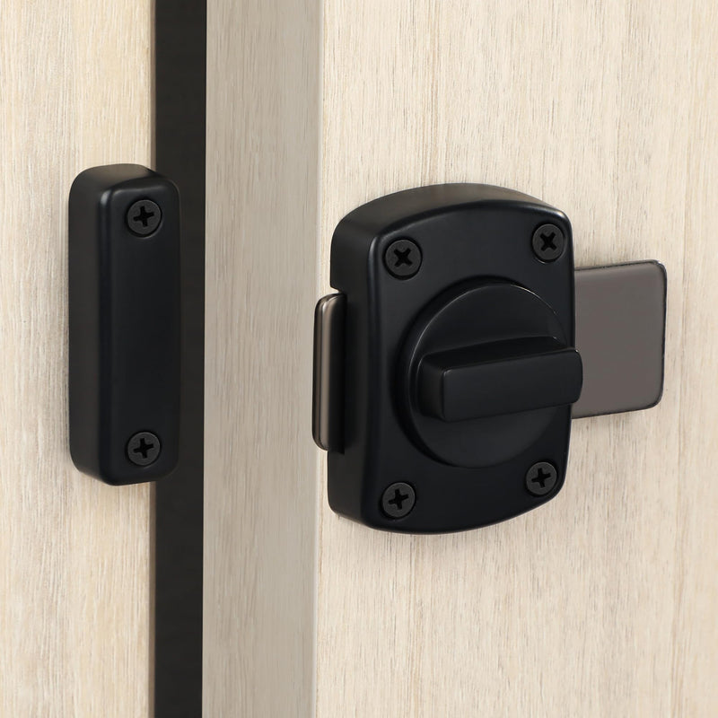 Alise Gate Latch Slide Bolt Latches Lock,Medium Size Safety Double Sided Rotate Gate Hardware for Storage Box, Cabinet,Shed Door, Black,63mmx55m MS220E-B Medium Size