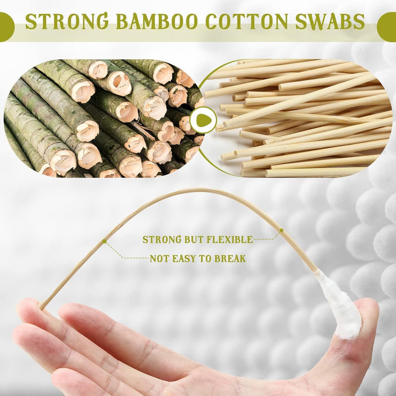 Large Cotton Swabs in Storage Box, 6 Inch Dog Ear Swabs with Bamboo Handle for Dogs - Soft Cotton Tips, Gentle and Lint-Free, Specially Designed for Dog,Large Area Cleaning Solution (200) 200