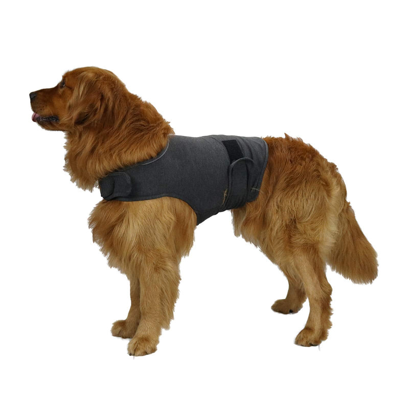 Breathable Dog Shirt for Thunderstorm, Dog Anxiety Vest Jacket Warp,Puppy Calming Coat Anxiety Relief (L, Grey) L