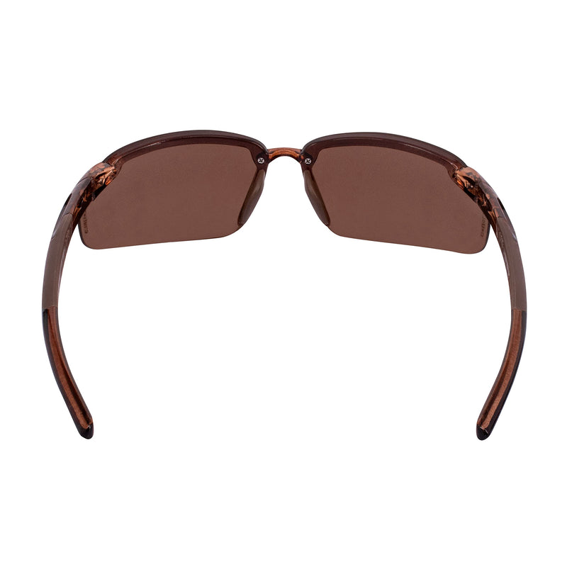 Crossfire ES5 Premium Safety Eyewear, Ultralight Frame and Adjustable Nosepiece Polarized Brown Lens One Size Safety Glasses