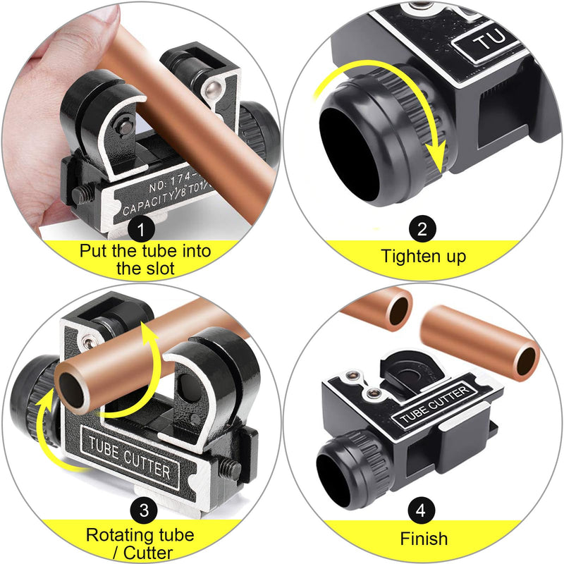 Spurtar Mini Pipe Cutter Tool 1/8 to 1-1/8 inch (3-28mm) Tube Cutter for Copper, Brass, Aluminum Pipe for Plumbing, HVAC Work, Automotive Repairs, DIY Projects