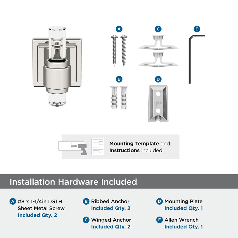 Amerock BH36060CPN | Clear/Polished Nickel Single Robe Hook | 2-15/16 inch (75 mm) Length Towel Holder | Glacio | Towel Hook for Bathroom | Bathroom Hardware | Bath Accessories