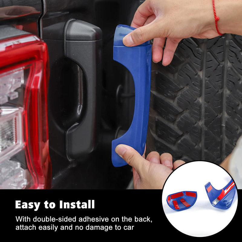 RT-TCZ Door Handle Trim Cover Tailgate Handle Cover Exterior Decoration Accessories for Jeep Wrangler JL JLU 2018-2022,Blue Blue