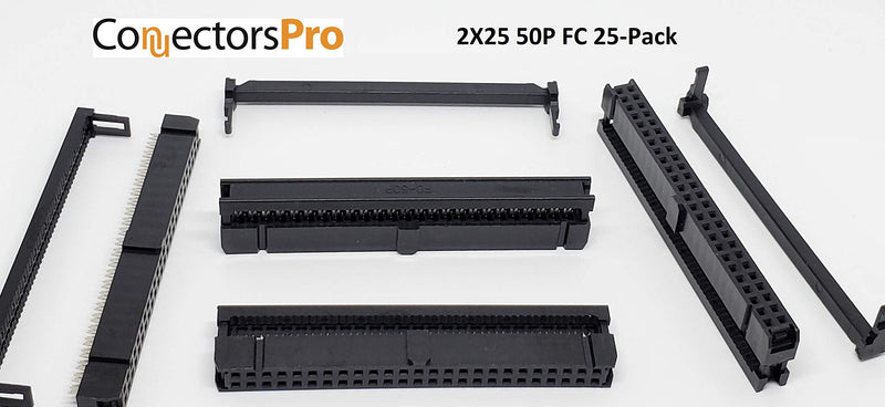 Pc Accessories - Connectors Pro 25-Pack Female 2X25 50P Dual-Row 2.54mm 0.1" IDC Socket for Standard Flat Ribbon Cable, 50 Pins Connectors