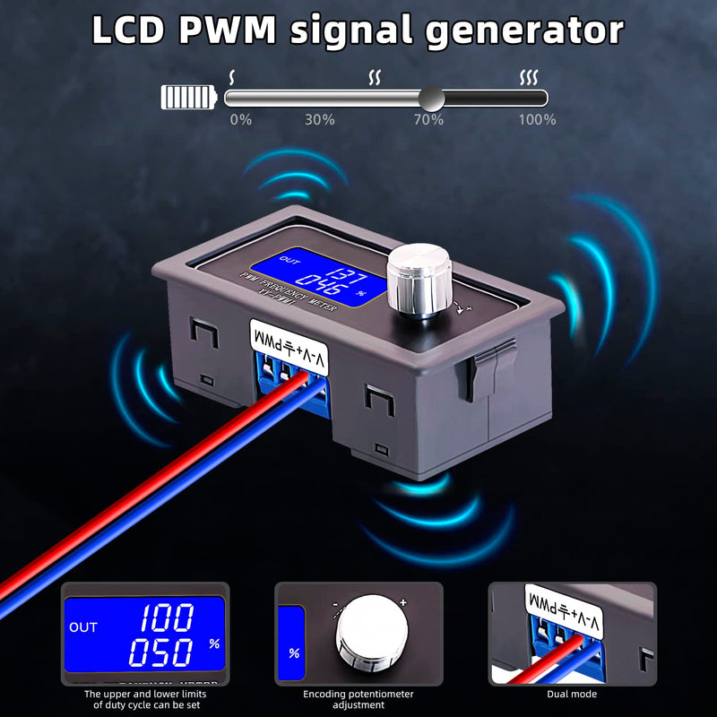 2Pack DC 3.3V-30V Adjustable Output 1Hz-150kHz PWM Pulse Frequency Duty Cycle Square Wave Signal Generator Module XY-PWM Signal