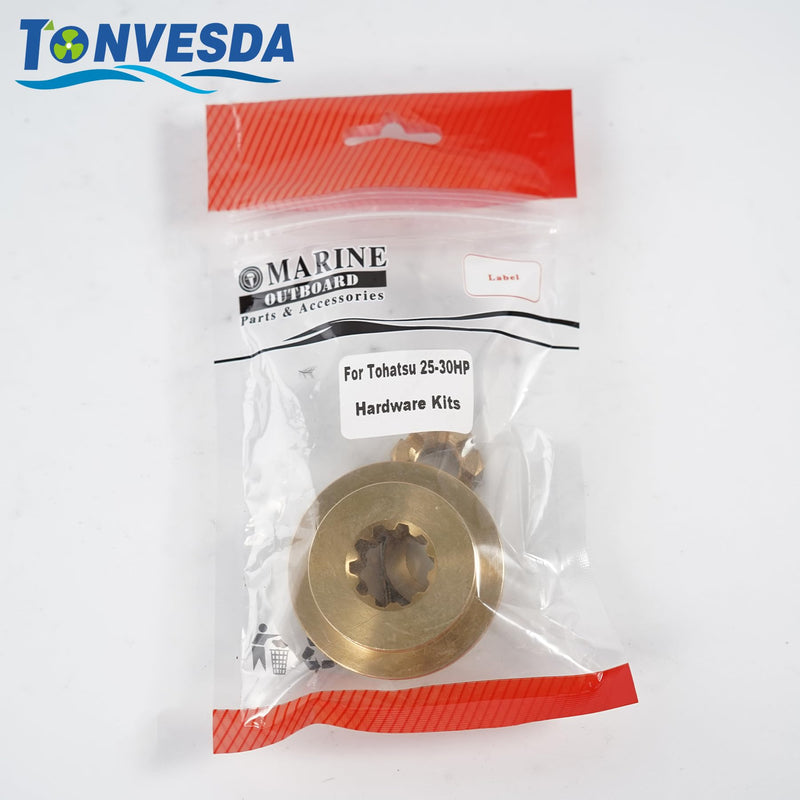Outboard Upgrade Propeller Installation Hardware Tools Kit Fits Tohatsu 25-30HP, Includes Thrust Washer, Washer, Nut and Cotter Pin