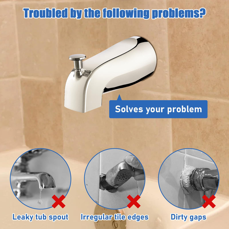 Slip on Tub Spout Kit, Compatible with American Standard 8888026.002 Tub Spout Bathroom Bathtub Faucet, Fits 1/2" Copper Water Tube(5/8" Diameter), 5/32'' Hex Wrench Included (Chrome,1 Pack) Chrome