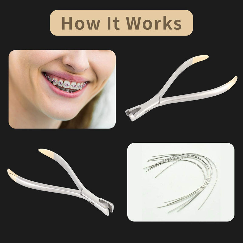 Annhua Distal End Cut Plier with Mini Head & Longer Handle, Hold & Cut Hard and Soft Wire Orthodontic Cutter Dental Surgical Instrument Tool