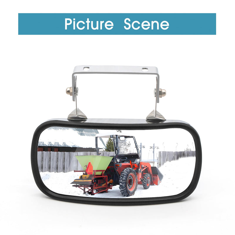 BOOLEE Convex Mirror Stainless Steel Rectangular U-Bracket for Cars Trucks Boats Tractors Forklifts Improves Visibility Rear view and Side Mirror Universal Screw Fixed