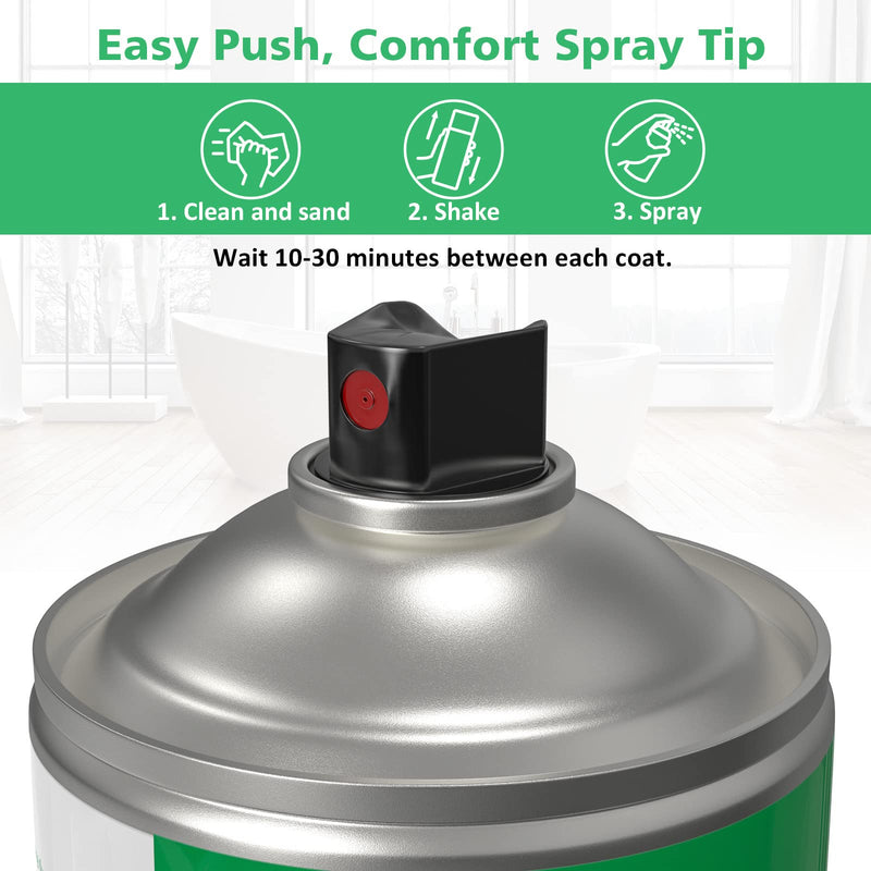 NADAMOO White Tub and Tile Spray Paint, DIY Refinishing Aerosol, 2 Can 2 cans, semi-gloss