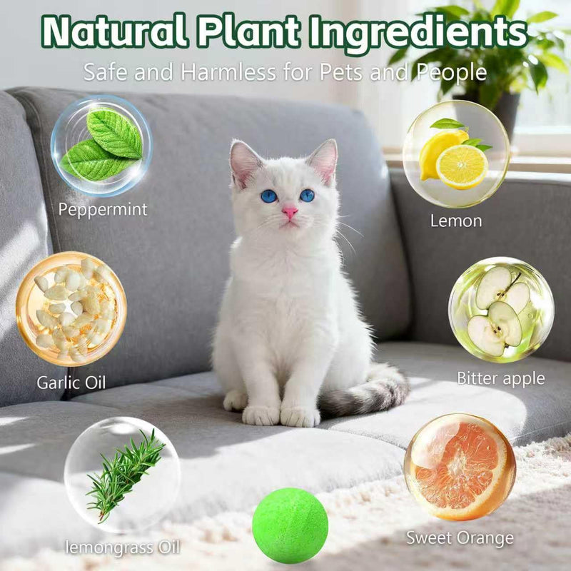 Cat Repellent Outdoor to Keep Cats Away (12Pack) Natural Peppermint Oil Cat Deterrent Outdoor and Indoor (Green) Green