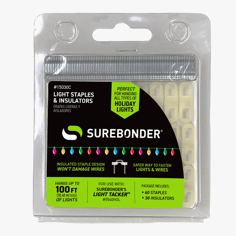 15030C Light Staples and Insulators - 60 Staples and 30 Insulators, 5 Pack
