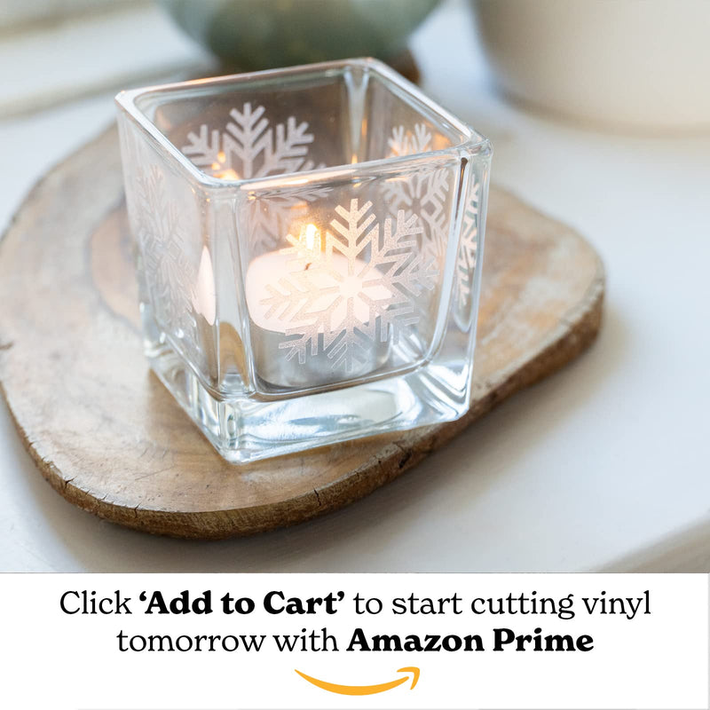 Frosted Vinyl for Glass [12in x 11in] Compatible with Cricut, Silhouette and More. Permanent Adhesive White Translucent Etched Glass Vinyl [Pack of 10]