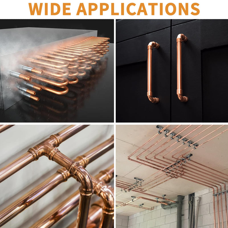 Copper Tubing 1/4" OD x 0.195" ID x 25Ft, T2 Pure Copper Tubes Soft Coil, Metal Round Seamless Pipe Tubing for Air Conditioning Refrigerator, Industry,DIY 25 Ft