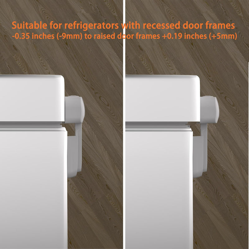 2 Pack Upgrade Child Proof Refrigerator Lock with Two Ways to Open, Home Fridge Freezer Door Lock Latch Catch to Keep Door Closed, no Tools Need or Drill (Grey) Grey