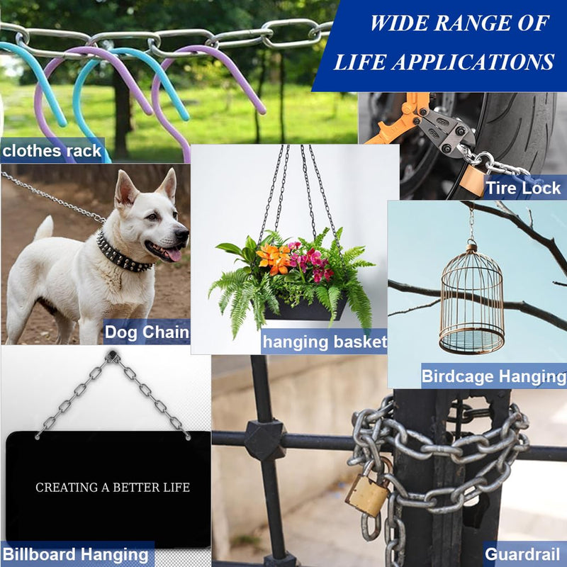50ft Stainless Steel Chain, 1.5mm Hanging Chain,Jack Chain, Metal Chains are Customizable for Hanging Bird Feeders/Dog Leashes/Signs & DIY Projects(1.5mm with Spool)