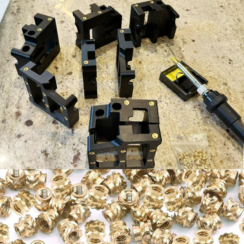 60W Digital Soldering Iron with Heat Set Insert Tool Tips and 380 Pcs Kit Threaded Inserts M2 M2.5 M3 M4 M5 M6(1/4) M8 for inserts 3d printing and plastic