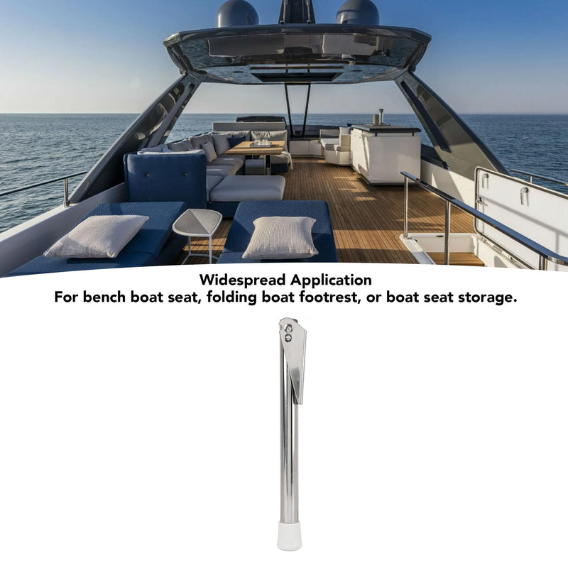 Fockety 13inch Boat Seat Swing Leg, 90 Degree Folding Support Plate Seat Support Leg for Boat, Adjustable 304 Stainless Steel Boat Bench Seat Legs with White Rubber Tips, for Marine Left 8423SL13