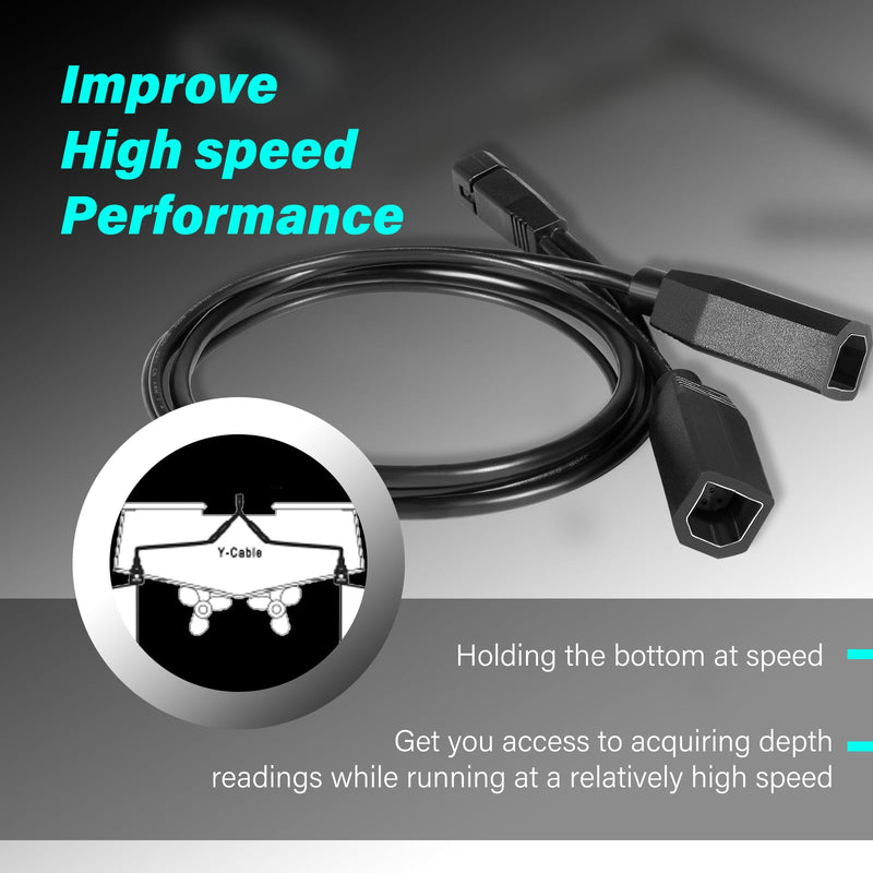 720101-1 9 M SIDB Y 9-Pin Side Imaging Dual Beam Splitter Cable Y-Cable for Humminbird Side Imaging Poducts and 2D Sonar