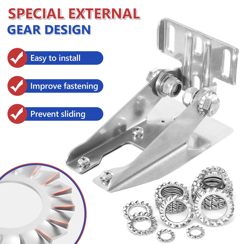 555Pcs External Tooth Lock Washers Assortment Kit, 304 Stainless Steel Metric External Tooth Star Lock Washer - M2.5 M3 M4 M5 M6 M8 M10 M12 for Retaining Clips Fasteners External Tooth Washers-Silver