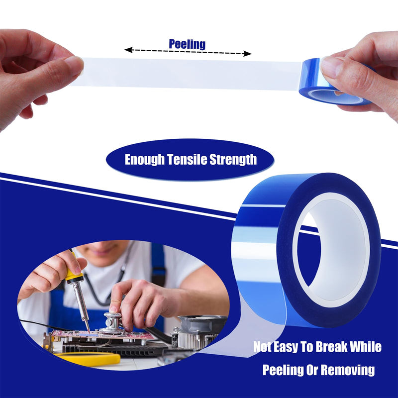 12 Rolls 20mm x16m(52FT) Blue Heat Tape High Temperature Heat Resistant Tape Heat Transfer Tape for Heat Sublimation Press Vinyl,No Residue