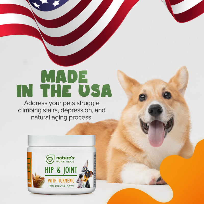 Powerful PET Hip & Joint - with Organic Turmeric - Natural Ingredients - Triple Strength - Chondroitin - Glucosamine - MSM - Organic Sea Coral Calcium. Extra Large 170 Grams. - PawsPlanet Australia